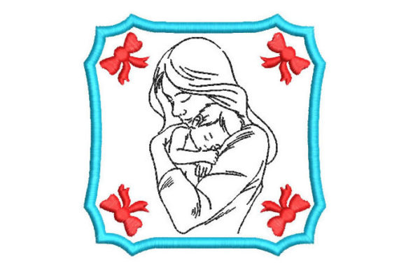 A Cherished Mom and Baby Embroidery Design for Craft Markets