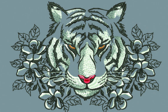A White Tiger Embroidery Design for Memorable Handmade Gifts