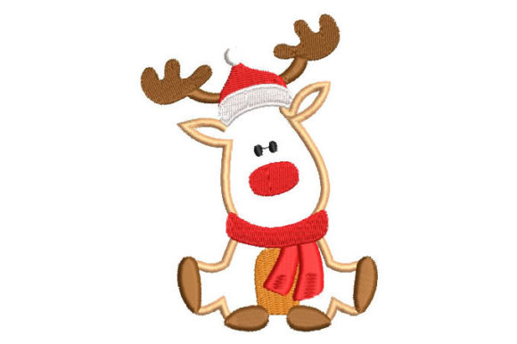 Christmas Reindeer Embroidery for Boutique Apparel Projects