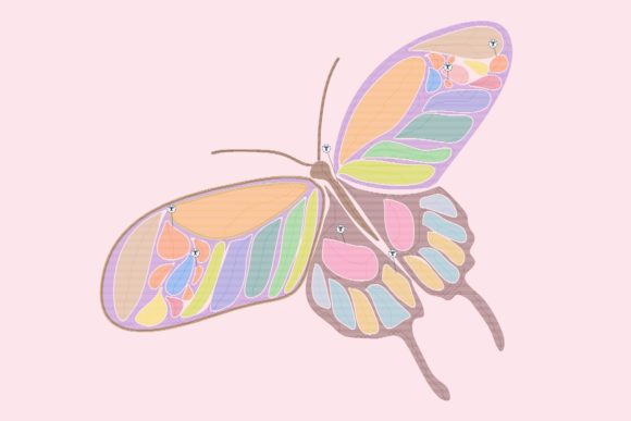 Colorful November Butterfly Embroidery for Business Merchandise
