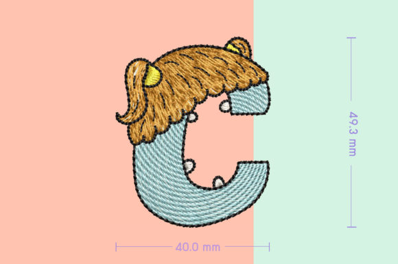 My Boutique Review of Creative Fabrica's Monster Letter C Embroidery