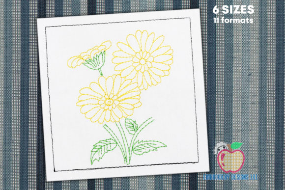 Reviewing African Daisy Line Art Embroidery for Your Shop
