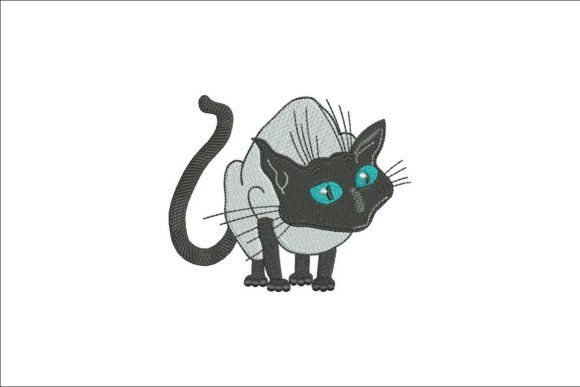 The Charm of a Quirky Siamese Cat Embroidery Design