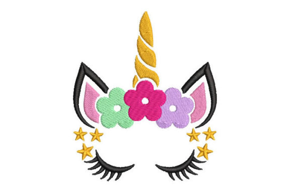 Unicorn Face with Star Embroidery Design Review